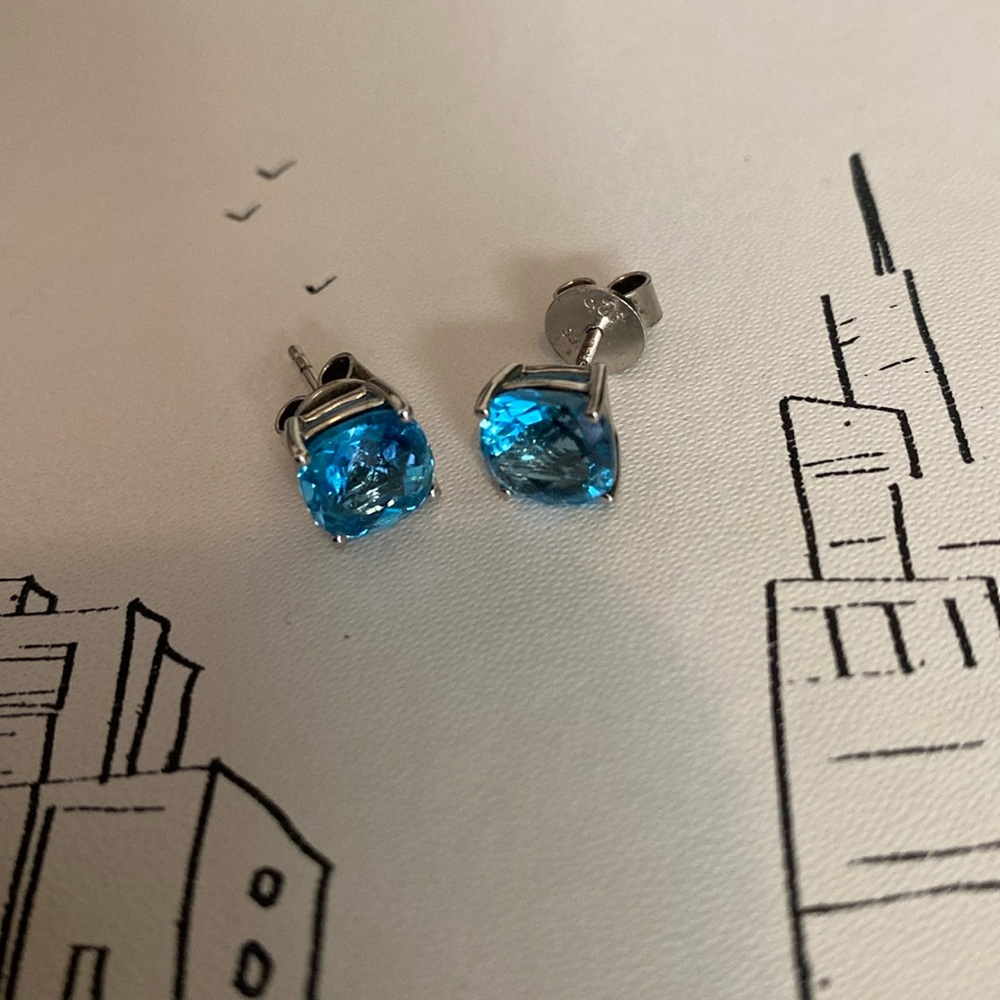 Blue Nile topaz studs